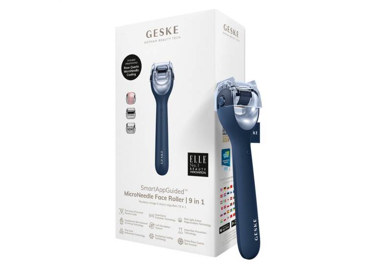 GESKE German Beauty Tech Micro-Needling SmartAppGuided™ MicroNeedle Face Roller 9 in 1, Packung (Gerät & USB-Ladekabel), 2-tlg., Gerät inkl. kostenloser APP (SmartAppGuided Device), Mit der GESKE App erhältst Du deine personalisierte Hautpflegeroutine. von GESKE German Beauty Tech