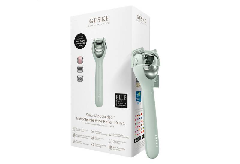 GESKE German Beauty Tech Micro-Needling SmartAppGuided™ MicroNeedle Face Roller 9 in 1, Packung (Gerät & USB-Ladekabel), 2-tlg., Gerät inkl. kostenloser APP (SmartAppGuided Device), Mit der GESKE App erhältst Du deine personalisierte Hautpflegeroutine. von GESKE German Beauty Tech