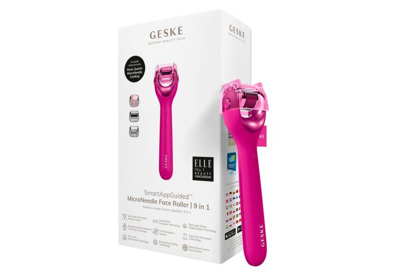 GESKE German Beauty Tech Micro-Needling SmartAppGuided™ MicroNeedle Face Roller 9 in 1, Packung (Gerät & USB-Ladekabel), 2-tlg., Gerät inkl. kostenloser APP (SmartAppGuided Device), Mit der GESKE App erhältst Du deine personalisierte Hautpflegeroutine. von GESKE German Beauty Tech