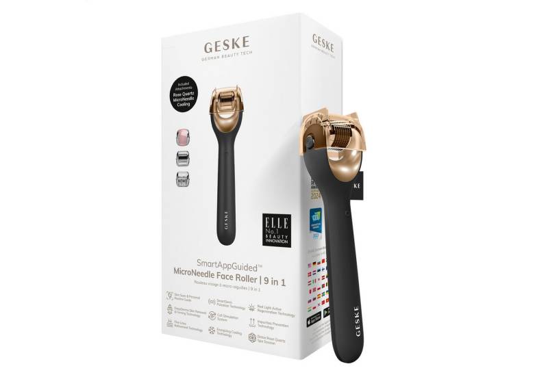 GESKE German Beauty Tech Micro-Needling SmartAppGuided™ MicroNeedle Face Roller 9 in 1, Packung (Gerät & USB-Ladekabel), 2-tlg., Gerät inkl. kostenloser APP (SmartAppGuided Device), Mit der GESKE App erhältst Du deine personalisierte Hautpflegeroutine. von GESKE German Beauty Tech