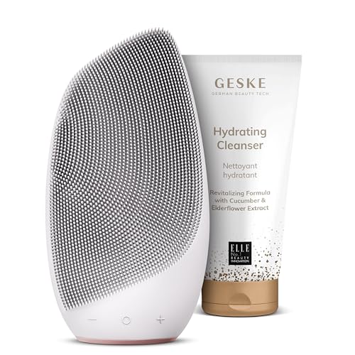 GESKE | SmartAppGuided™ Sonic Thermo Facial Brush | 6 in 1 + GESKE Hydrating Cleanser | Set mit passender Kosmetik-Zugabe | Beauty Bundle von GESKE