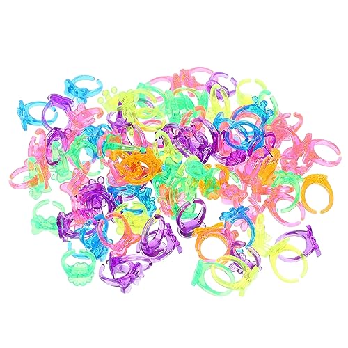 GETAJGHSD 100 Stück Kreatives Teiliges aus Bunten Kunststoffringen für Spielzeugringe für Mädchen für Verkleidung Rollenspiele und Partys und Zufällige Farbe von GETAJGHSD