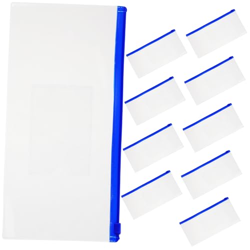 GETAJGHSD 10stücke Transparentes Stiftetui Mit Reißverschluss Leichtes Federmäppchen Aus Kunststoff Großes Fassungsvermögen Für Schreibwaren Kratzfeste Stifttasche Praktische von GETAJGHSD