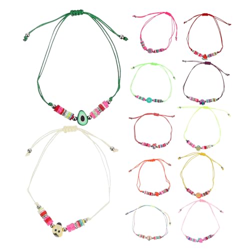 GETAJGHSD 12 Stück Teiliges Set Bunte Früchte Armbänder aus Polymer für Freundschaftsarmbänder Handgefertigte Boho Modearmbänder für Mädchen und Frauen für Sommer von GETAJGHSD