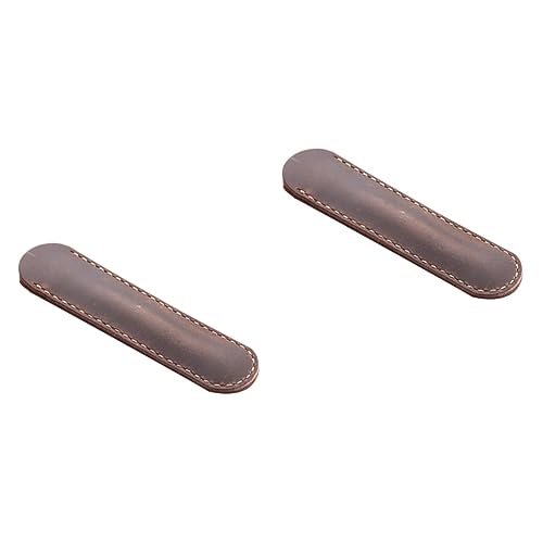 GETAJGHSD 2stücke Leder Stiftetui Handgefertigt Aus Echtem Leder Für Mehrere Stifte Stiftschutz-hülle Kaffee Für Büro Und Schule Perfektes Für von GETAJGHSD