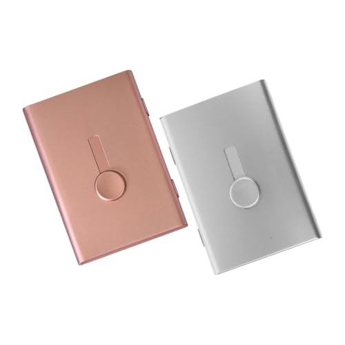 GETAJGHSD 2stücke Kartenhalter Visitenkartenhalter Aus Metall Im Taschenformat Herausziehbarer Kartenbehälter Visitenkartenetui Für Büro Und Reisen von GETAJGHSD