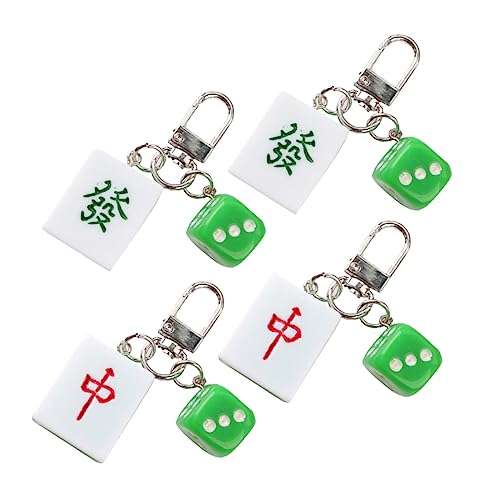 GETAJGHSD 4stücke Mahjong Schlüsselanhänger Bunte Dekorationen Für Taschen Handys Und Stilvolle Mahjong Ketten Mit Einzigartigem Design Accessoires Für Glück Und Schutz von GETAJGHSD