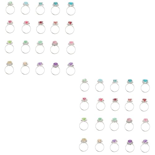 GETAJGHSD 40stücke Teiliges Junge Mädchen Schmuck Ringe Mädchen Schmuckspielzeug Dekorative Fingerringe Mit Funkelnden Zufällige Designs Für Kindergeburtstag Und Rollenspiele von GETAJGHSD