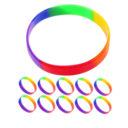 GETAJGHSD 42 Stück Teiliges Lgbt Silikonarmbänder in Regenbogenfarben Elastische Dehnbare Sport Armbänder aus Weichem Silikon für Pride Month Festivals Partys und Pride Day Veranstaltungen von GETAJGHSD