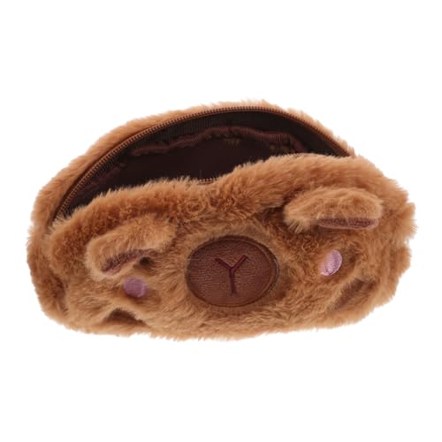 GETAJGHSD Federmäppchen Capybara-plüsch Süße Reißverschlusstasche Für Schulbedarf Entzückende Schreibwaren-Aufbewahrungstasche Für Frauen Und Mädchen von GETAJGHSD