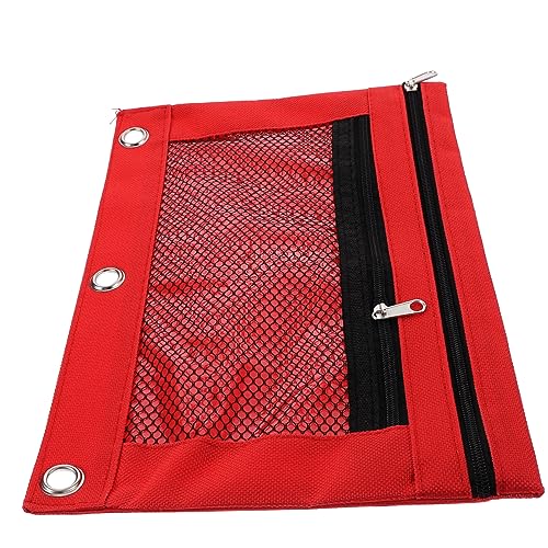 GETAJGHSD Oxford-Stoff-stiftetasche Binder Federmäppchen Für Bürobedarf Rot Große Kapazität Bleistiftbeutel Binder Stiftbeutel Binder Aktentasche von GETAJGHSD