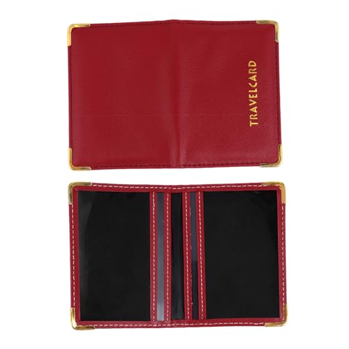 GETAJGHSD PU Leder Kartenetui mit RFID Schutz Multifach Bankkarten Schutzhülle für Ausweise und Kreditkarten Praktisches Kartenetui in Elegantem Zimtrot für Reisen und Büro von GETAJGHSD