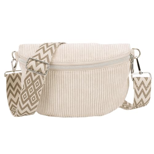GETBSTOOP Cord -Crossbody -Tasche for Männer Frauen mit verstellbarer Weitgurt -Penner -Bag Cord -Cord -Beutel Reißverschluss Fanny Pack for Reisetraining von GETBSTOOP