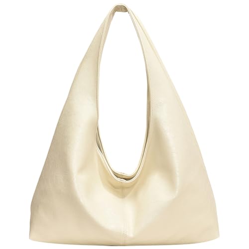 GETBSTOOP Damen-PU-Retro-Unterarmtasche, große Kapazität, stilvolle Schultertasche, einfarbig, einfache Pendeltasche, Haspenverschluss, Outdoor-Reisetasche von GETBSTOOP