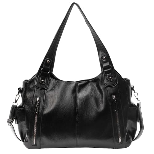 GETBSTOOP Damen-Umhängetasche aus PU-Leder mit mehreren Taschen, Umhängetasche for die Arbeit (schwarz) von GETBSTOOP
