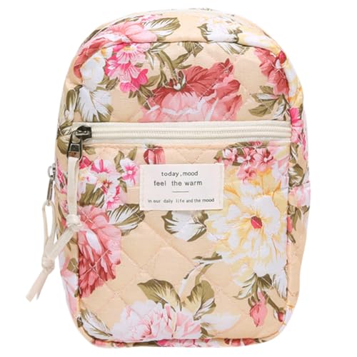 GETBSTOOP Gesteppte Make up Tasche mit Blumenmuster Kosmetiktasche großes Fassungsvermögen Make up Organizer Make up Clutch Geldbörse Make up Aufbewahrungstasche von GETBSTOOP