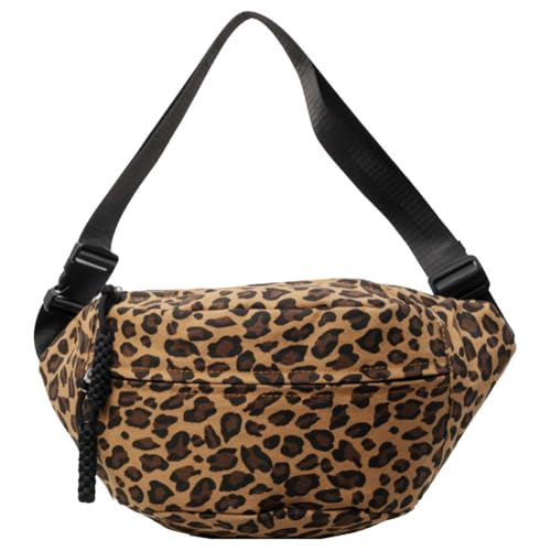 GETBSTOOP Hüfttasche mit Leopardenmuster, große Hüfttasche, Halbmond-Umhängetasche for Damen, Leopardenmuster, mehrere Taschen, Segeltuch, tägliche Umhängetasche, von GETBSTOOP