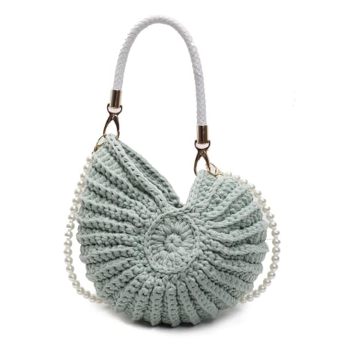 GETBSTOOP Mode Musehell Bag Stylish & Unique Boho Clutch Small Beach Crossbody Bag Geldbeutel for Frauen Perlengurt Ledergriff und Premium -Hardware von GETBSTOOP