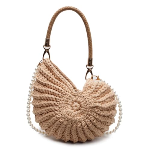GETBSTOOP Mode Musehell Bag Stylish & Unique Boho Clutch Small Beach Crossbody Bag Geldbeutel for Frauen Perlengurt Ledergriff und Premium -Hardware GETBSTOOP Mode Musehell Bag Stylish & Unique Boho Clutch Small Beach Crossbody Bag Geldbeutel for Frauen Perlengurt Ledergriff und Premium -Hardware von GETBSTOOP