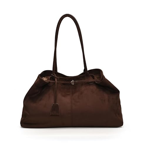GETBSTOOP Wildleder-Tragetasche for Damen, elegante Wildleder-Umhängetasche, Reise-Tragetasche, Arbeits-Tragetasche mit Reißverschluss und Taschen von GETBSTOOP