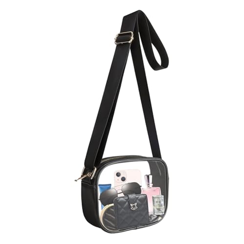 GETBSTOOP Women Transparent Square Bag große Kapazität PVC -Konzerte Crossbody Bag (schwarz) von GETBSTOOP