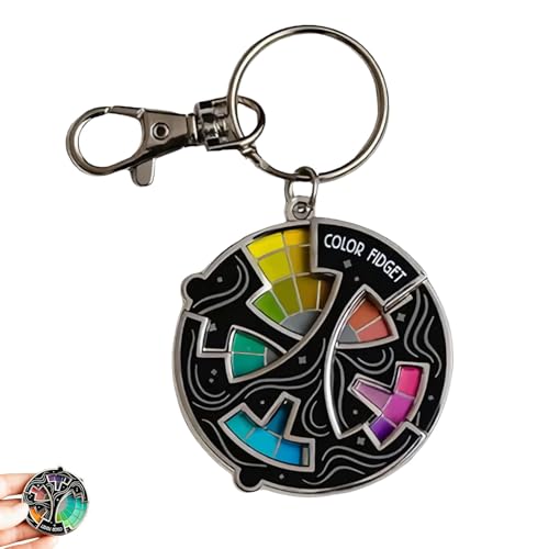 Farbrad-Fidget, Farbrad, Kunstdekor-Schlüsselanhänger für Künstler, stilvolles Farbrad-Zubehör, buntes Rad-Schlüsselanhänger, modische Dekorationen, Stressabbau-Spielzeug für Männer und Frauen Farbrad-Fidget, Farbrad, Kunstdekor-Schlüsselanhänger für Künstler, stilvolles Farbrad-Zubehör, buntes Rad-Schlüsselanhänger, modische Dekorationen, Stressabbau-Spielzeug für Männer und Frauen von GETJOY