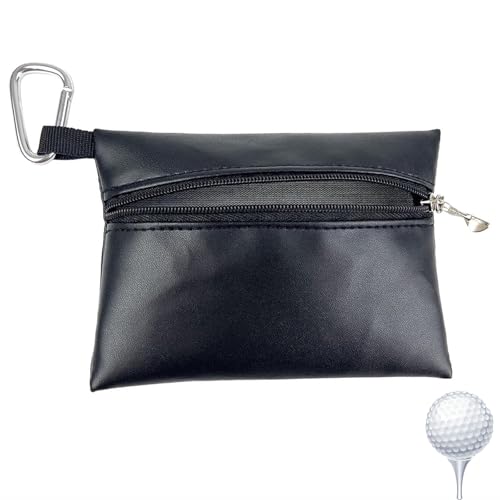 GETJOY Golftee-Tasche, Golf-Zubehörtasche, Golftee-Tasche, für Wertsachen und Golf-Zubehör, Golftasche, Zubehörtasche für Männer und Frauen, Wertsachenhalter (schwarz), Schwarz , M, Modern von GETJOY