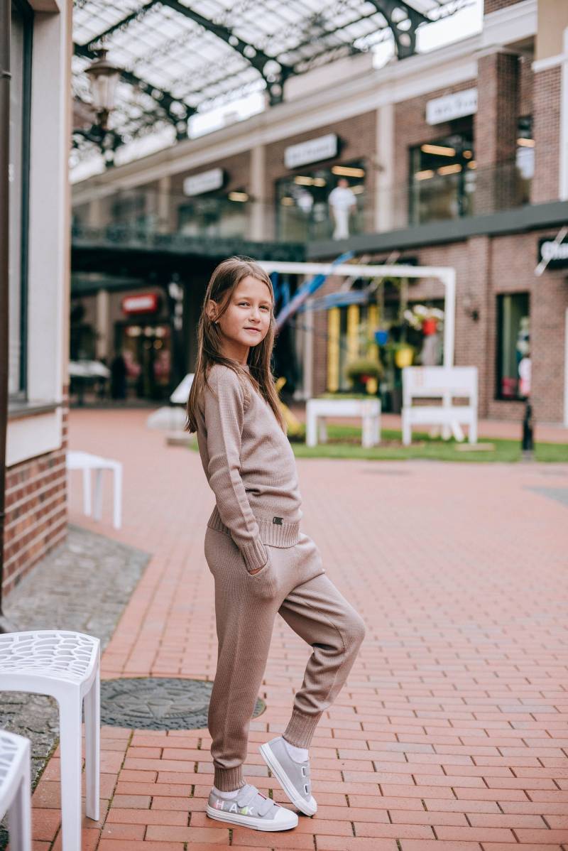 Baby Mädchen Joggers Hoseweite Beinhose Strickhose Babykleidung Merinowolle Wollstoff Geschenk Mutter Tochter Mami Und Ich Outfits von GETMATCHIT