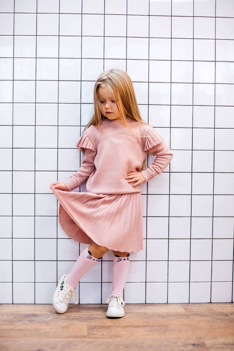 Schuluniform Set Faltenrock Strickpullover Kurze Länge Mini Rock Mädchen Pullover Schule Schulmädchen Individueller von GETMATCHIT