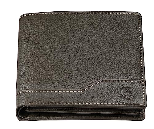 GETOREE Teak RFID Blocking Leather Men's Wallet, Grün 1, Modern von GETOREE