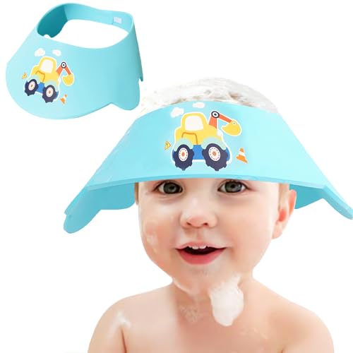Kinder Haare Waschen Schutz Duschhaube Verstellbare Duschhaube Shower Cap for Kids EVA Kindershampoo Schutzduschhaube Schützt Augen Nase und Ohren Vor Wasser und Shampoo von GEXINKEJI