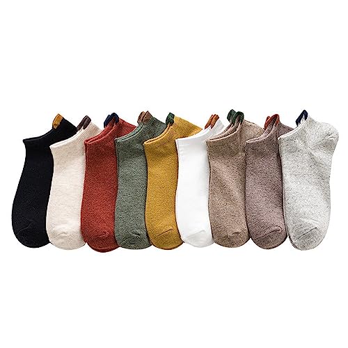 GEYIWSSXY 9 Paare Damen Socken Baumwolle Komfortabel Netter Lustig kurz Unisex Knöchel Herren Sneaker Socken von GEYIWSSXY