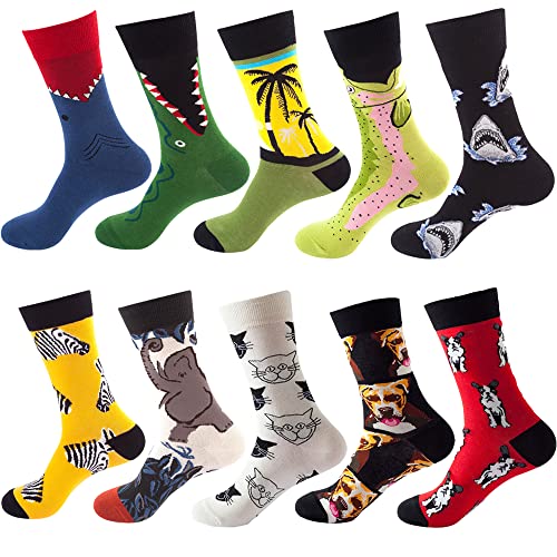 GEYIWSSXY Bunte Socken Damen Lustige Sneaker Baumwolle Socken Herren Witzige Business AnzugLangesocken 10 Paare von GEYIWSSXY