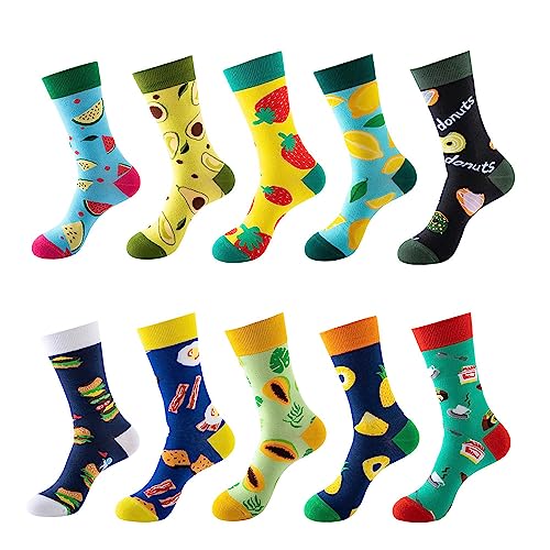 GEYIWSSXY Bunte Socken Damen Lustige Sneaker Baumwolle Socken Herren Witzige Business AnzugLangesocken 10 Paare von GEYIWSSXY