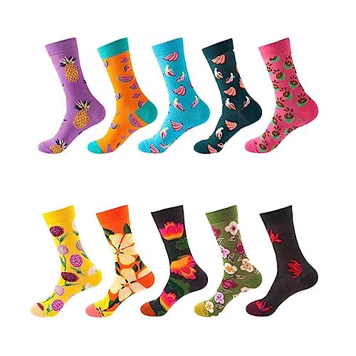 GEYIWSSXY Bunte Socken Damen Lustige Sneaker Baumwolle Socken Herren Witzige Business AnzugLangesocken 10 Paare von GEYIWSSXY