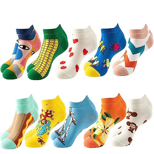 GEYIWSSXY Bunte Socken Herren Damen 39-42 Lustige Sneaker Kurze Socken für Männer Lässig Baumwolle Socken von GEYIWSSXY