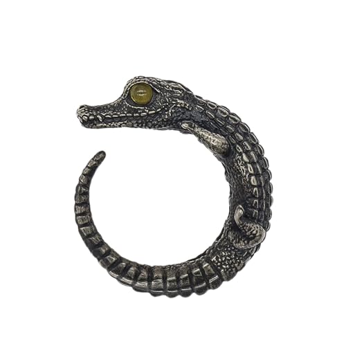 925 Sterling Silber Krokodil Ring Männer Frauen Paar Krokodil Ringe Reptil Silber Schmuck Tier Ring Gothic Schmuck Ring Rein handgemachte Anpassung von GFFEEL