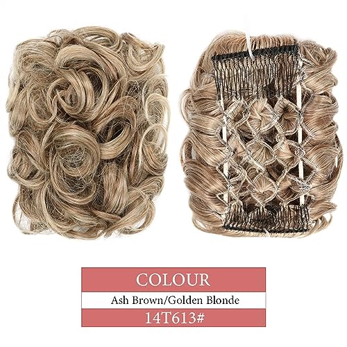 14T613 Kunsthaar-Perücke, unordentlicher Dutt, gewellt, lockig, Pferdeschwanz, Haarverlängerung, Haarkamm, Dutt, Perücke für Damen 14T613 Kunsthaar-Perücke, unordentlicher Dutt, gewellt, lockig, Pferdeschwanz, Haarverlängerung, Haarkamm, Dutt, Perücke für Damen von GFHTRELY