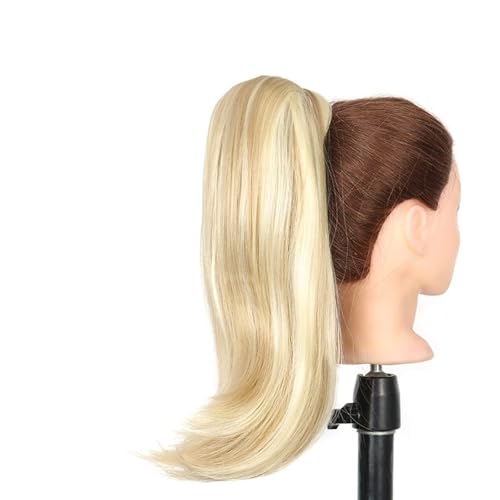 18 Zoll synthetische gerade Pferdeschwanz-Haarverlängerungen Perücke Bun Wrap Clip für Pferdeschwanzstangen für Damen Haarzubehör Panino(P1B/27) von GFHTRELY