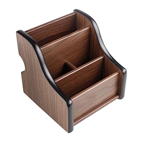 GFHTRELY Visitenkartenhalter aus Holz, mit Stifthalter, Visitenkartenregal, für den Schreibtisch, Tischplatte, Aufbewahrungsbox für Visitenkarten, Organisation, Visitenkartenbox (A) von GFHTRELY