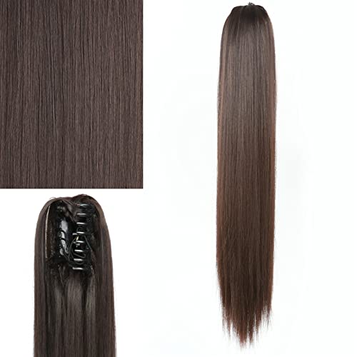 Haar Brötchen Synthetische 24 Zoll Lange Gerade Pferdeschwanz Haar Extensions Klaue Clip Mode Damen Pferdeschwanz Extensions Perücke Knoten Brötchen(4) von GFHTRELY