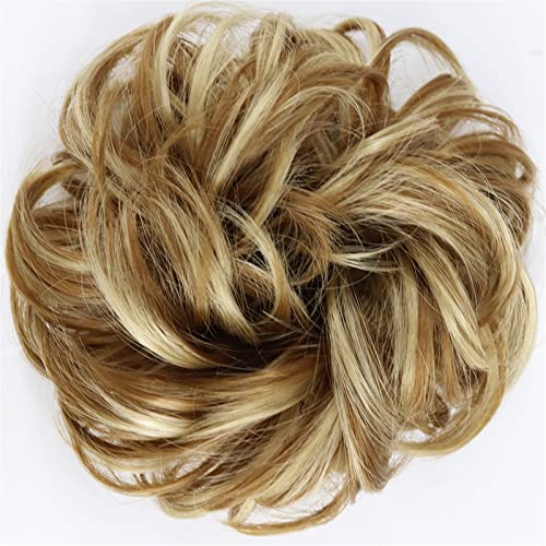 Haarknoten, synthetisch, unordentlicher Dutt, Donut, Pferdeschwanz, Haarverlängerung mit elastischem Gummiband, Haarknoten für Damen, Dutt (22H27A) von GFHTRELY