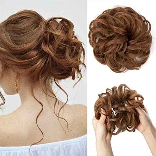 Haarknoten, synthetische Dutt-Haarverlängerung, unordentliche lockige Perücke, Donut-Haarknoten mit elastischem Gummiband, Haarknoten für Damen, Dutt für Damen, 30 Kupfer-Rotbraun Haarknoten, synthetische Dutt-Haarverlängerung, unordentliche lockige Perücke, Donut-Haarknoten mit elastischem Gummiband, Haarknoten für Damen, Dutt für Damen, 30 Kupfer-Rotbraun von GFHTRELY
