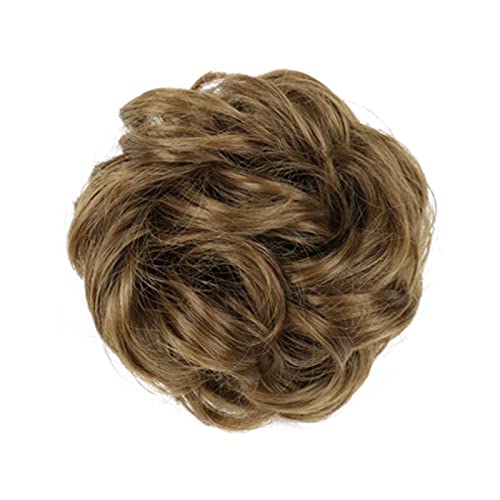 Haarknoten, synthetischer Dutt, gelockt, unordentlicher Dutt, Donut-Dutt mit elastischem Gummiband, Dutt für Damen, Pferdeschwanz-Verlängerung, Haarknoten (12) von GFHTRELY