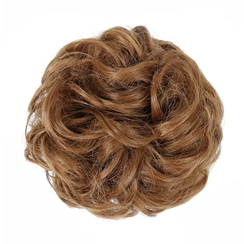 Haarknoten, synthetischer Dutt, gelockt, unordentlicher Dutt, Donut-Dutt mit elastischem Gummiband, Dutt für Damen, Pferdeschwanz-Verlängerung, Haarknoten (30) von GFHTRELY
