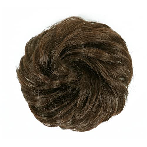 Haarknoten, synthetischer Dutt, gelockt, unordentlicher Dutt, Donut-Dutt mit elastischem Gummiband, Dutt für Damen, Pferdeschwanz-Verlängerung, Haarknoten (4) von GFHTRELY
