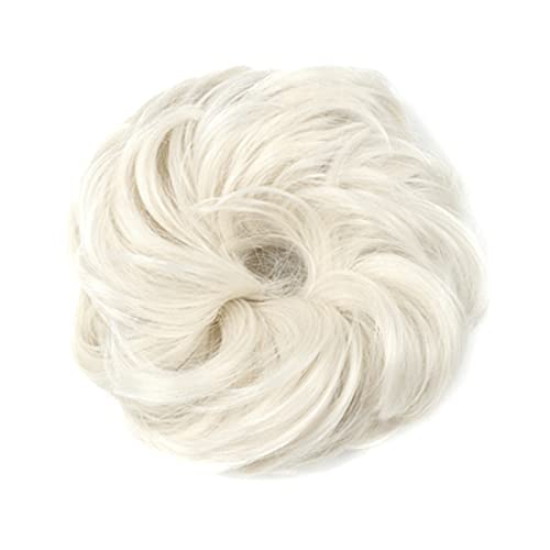 Haarknoten, synthetischer Dutt, gelockt, unordentlicher Dutt, Donut-Dutt mit elastischem Gummiband, Dutt für Damen, Pferdeschwanz-Verlängerung, Haarknoten (60) von GFHTRELY