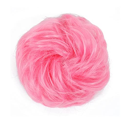 Haarknoten, synthetischer Dutt, gelockt, unordentlicher Dutt, Donut-Dutt mit elastischem Gummiband, Dutt für Damen, Pferdeschwanz-Verlängerung, Haarknoten (90 C) von GFHTRELY
