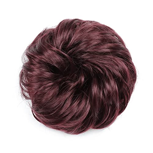 Haarknoten, synthetischer Dutt, gelockt, unordentlicher Dutt, Donut-Dutt mit elastischem Gummiband, Dutt für Damen, Pferdeschwanz-Verlängerung, Haarknoten (99J) von GFHTRELY