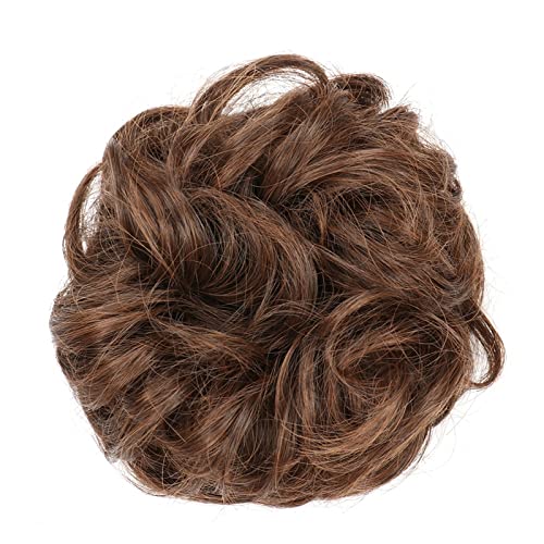 Haarknoten, synthetischer Dutt, gelockt, unordentlicher Dutt, Donut-Dutt mit elastischem Gummiband, Dutt für Damen, Pferdeschwanz-Verlängerung, Haarknoten (M4–30) von GFHTRELY